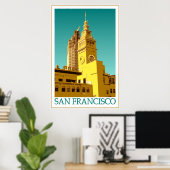 Bâtiment Ferry de San Francisco - Poster d'Art Pop (Bureau à domicile)
