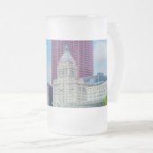 Bâtiments À Chicago Gelé Verre Beer Mug (Devant droit)