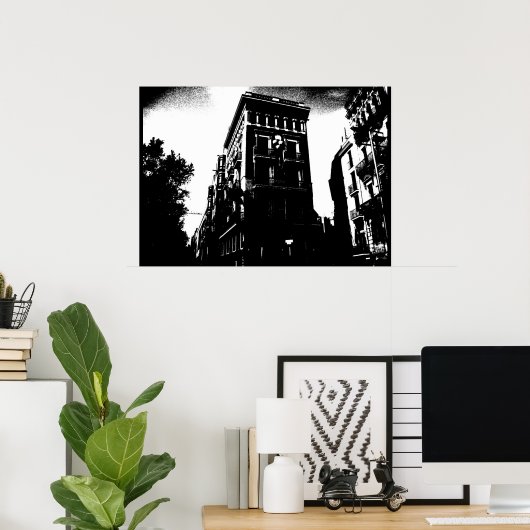 Bâtiments Art Déco Noir et Blanc (Bureau à domicile)