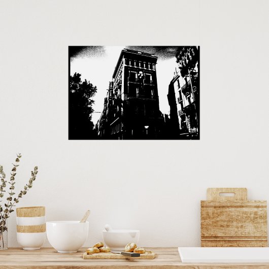 Bâtiments Art Déco Noir et Blanc (Cuisine)