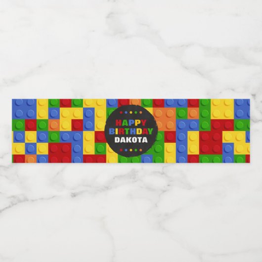 Bâtiments Blocs Anniversaire Briques Étiquette de (Étiquettes simples)