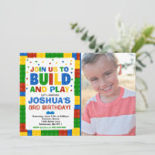 Bâtiments Blocs Anniversaire Invitation Bricks Par (Debout devant)
