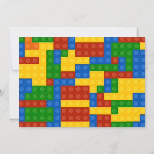 Bâtiments Blocs Anniversaire Invitation Bricks Par (Dos)