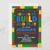 Bâtiments Blocs Anniversaire Invitation Bricks Par (Devant)