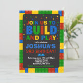 Bâtiments Blocs Anniversaire Invitation Bricks Par (Debout devant)