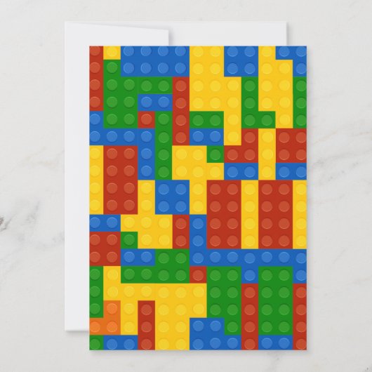 Bâtiments Blocs Anniversaire Invitation Bricks Par (Dos)