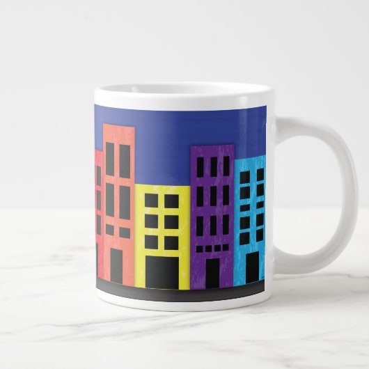 Bâtiments brillants Mug de café géant (Droite)