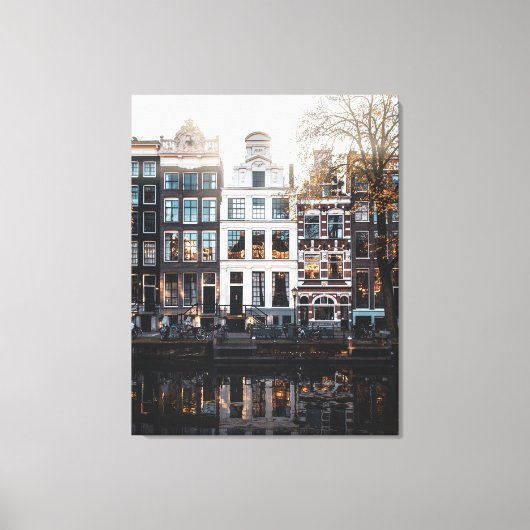 Bâtiments d'Amsterdam sur le Canal, Toile Étirée (Recto)