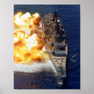 Batleship USS Iowa Broadside - 1984 Poster