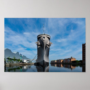 Batleship USS Wisconsin BB-64 Dead Ahead Poster