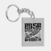 Batleship Washington dubbelzijdig vierkant acryl Sleutelhanger (Voorkant Links)