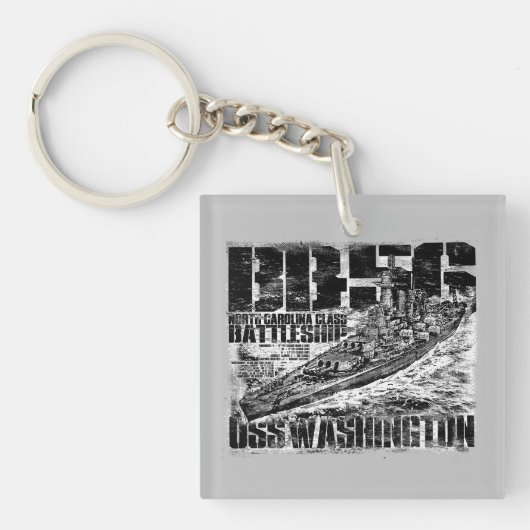 Batleship Washington dubbelzijdig vierkant acryl Sleutelhanger (Voorkant)