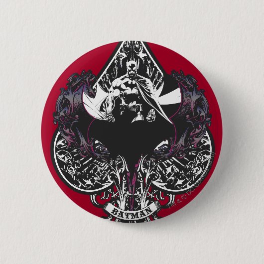 Batman Ace of Spaces Gothic Crest Ronde Button 5,7 Cm (Voorkant)