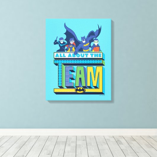 Batman | Alles over het team Canvas Afdruk (Insitu (Houten vloer))