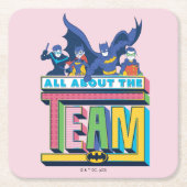 Batman | Alles over het team Vierkante Kartonnen Onderzetter (Voorkant)