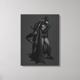 Batman Arkham City Batman en Catwoman Canvas Afdruk