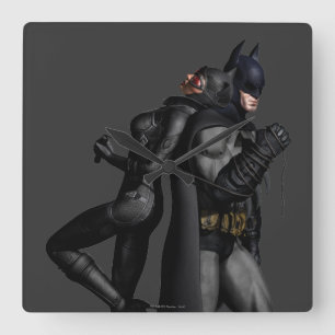 Batman Arkham City Batman en Catwoman Vierkante Klok