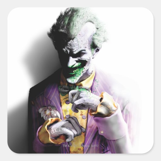 Batman Arkham City | Joker Vierkante Sticker (Voorkant)