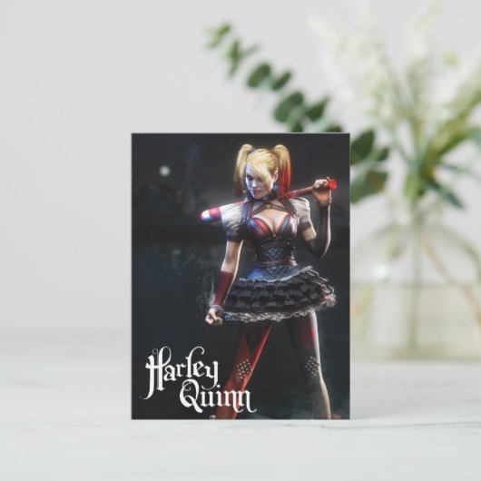 Batman Arkham Knight | Harley Quinn met Bat Briefkaart (Staand voorkant)
