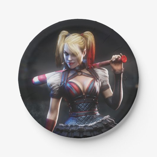 Batman Arkham Knight | Harley Quinn met Bat Papieren Bordje (Voorkant)
