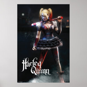 Batman Arkham Knight Harley Quinn met Bat Poster