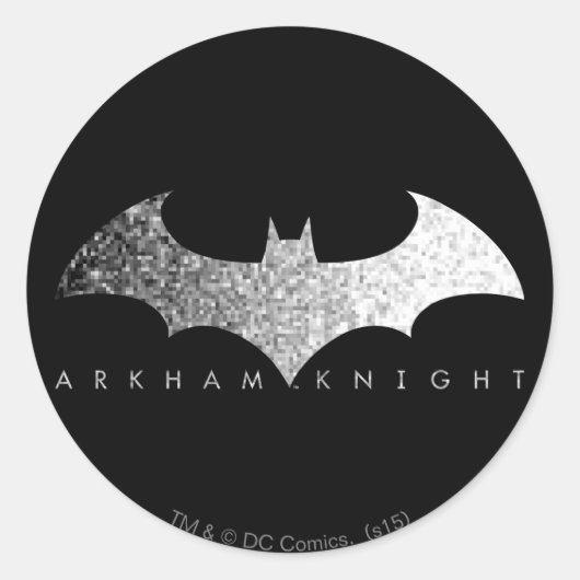 Batman Arkham Knight Pixel Logo Ronde Sticker (Voorkant)