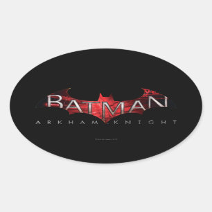 Batman Arkham Knight Red Logo Ovale Sticker