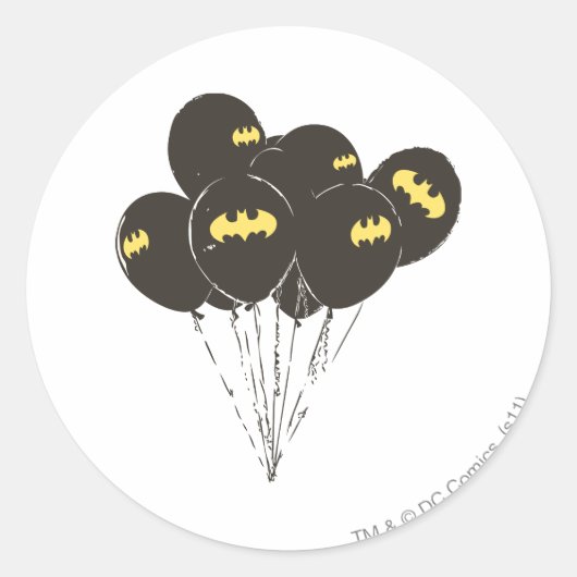Batman Balloons Ronde Sticker (Voorkant)