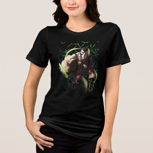 Batman Bane Bat Swarm Illustration Tri-Blend Shirt (Voorkant)