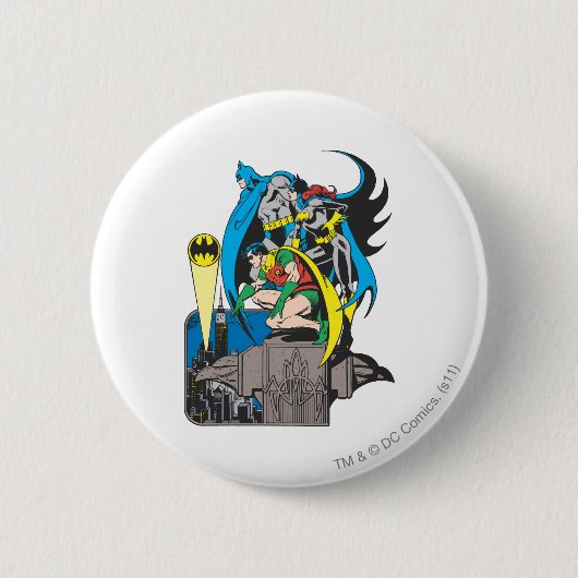 Batman/Batgirl/Robin Ronde Button 5,7 Cm (Voorkant)