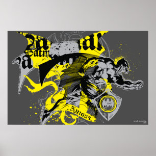 Batman Black en Yellow Collage Poster
