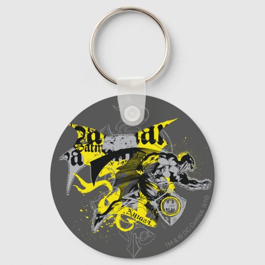 Batman Black en Yellow Collage Sleutelhanger (Voorkant)