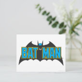 Batman |  Blauw Zwarte Logo Briefkaart (Staand voorkant)