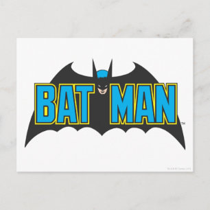 Batman    Blauw Zwarte Logo Briefkaart