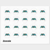 Batman |  Blauw Zwarte Logo Ronde Sticker (Vel)