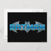 Batman | Blauwe naam Logo Briefkaart (Voorkant / Achterkant)