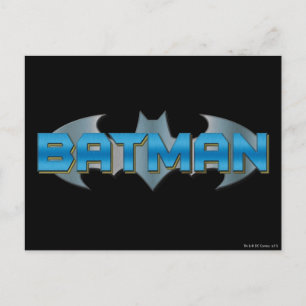 Batman   Blauwe naam Logo Briefkaart