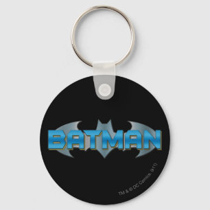 Batman   Blauwe naam Logo Sleutelhanger