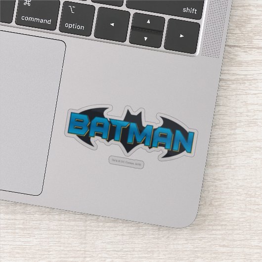 Batman | Blauwe naam Logo Sticker (Detail)
