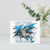 Batman brandt door glas briefkaart (Staand voorkant)