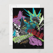 Batman Caped Crusader Neon Collage Briefkaart (Voorkant / Achterkant)