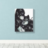 Batman & Catwoman ~ Bruce wayne & Selina Kyle Canvas Afdruk (Insitu (Houten vloer))