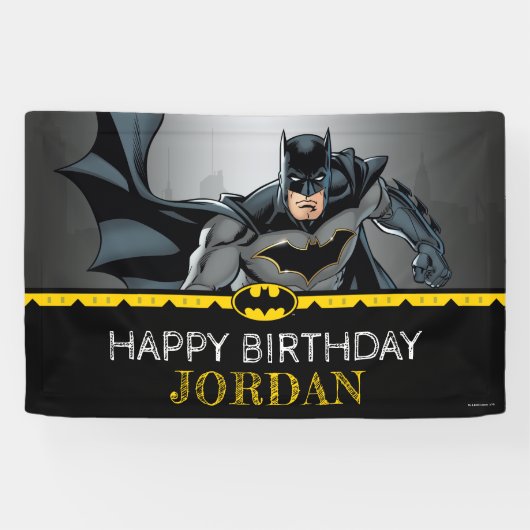 Batman | Chalkboard Happy Birthday-banner Spandoek (Horizontaal)