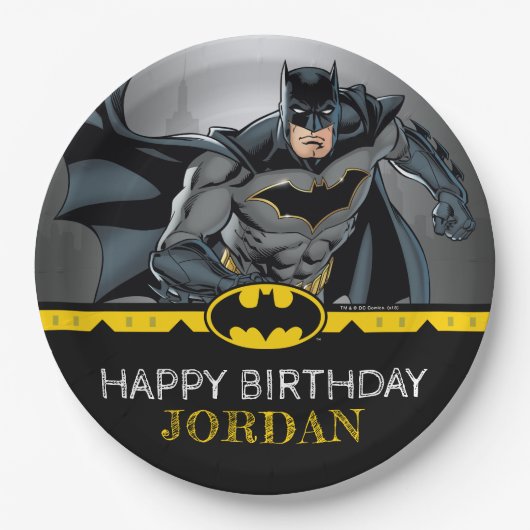Batman | Chalkboard Happy Birthday Papieren Bordje (Voorkant)