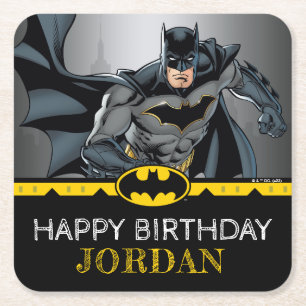 Batman Chalkboard Happy Birthday Vierkante Kartonnen Onderzetter