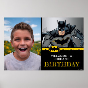 Batman Chalkboard Happy Birthday Welkomstfoto Poster