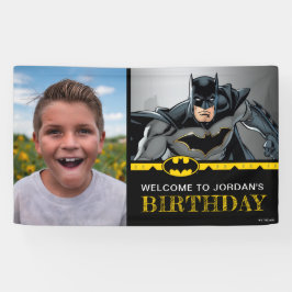 Batman | Chalkboard Happy Birthday Welkomstfoto Spandoek
