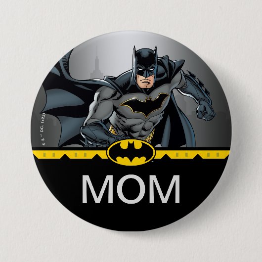 Batman | Chalkboard Verjaardag Kind's Mam Ronde Button 7,6 Cm (Voorkant)