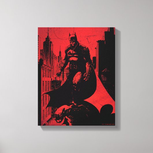 Batman Comic Book Illustration Canvas Afdruk (Voorkant)