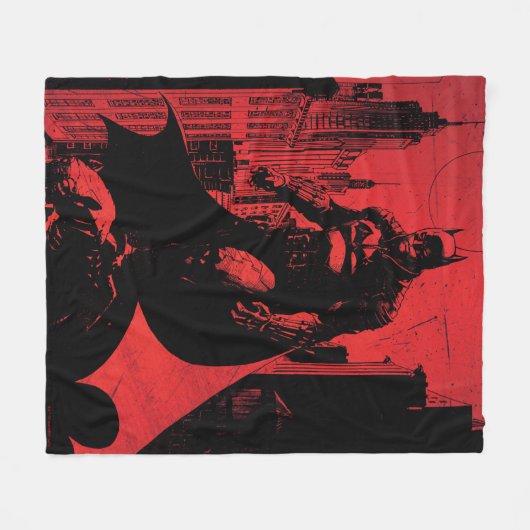 Batman Comic Book Illustration Fleece Deken (Voorkant (Horizontaal))